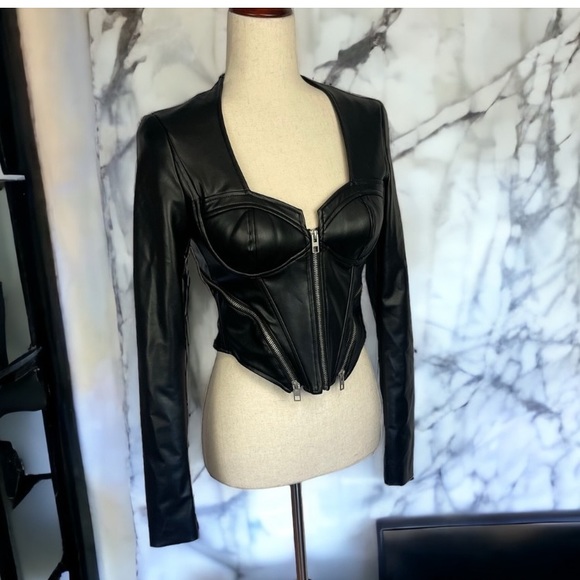 Zara Faux Leather Corset Top - Picture 7 of 8